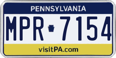 PA license plate MPR7154