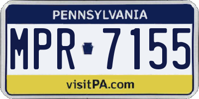 PA license plate MPR7155