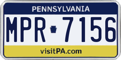 PA license plate MPR7156