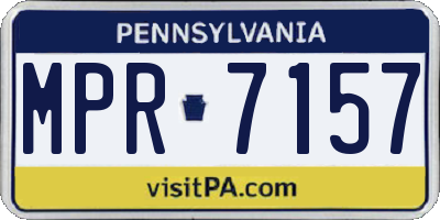 PA license plate MPR7157