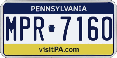 PA license plate MPR7160