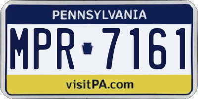 PA license plate MPR7161
