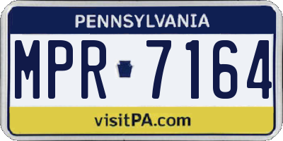 PA license plate MPR7164