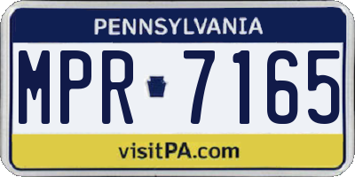 PA license plate MPR7165