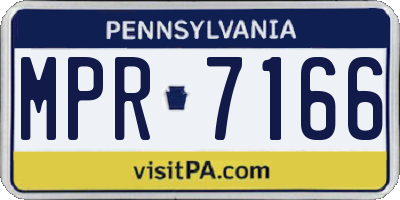 PA license plate MPR7166
