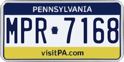 PA license plate MPR7168