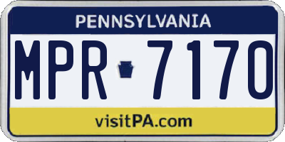 PA license plate MPR7170