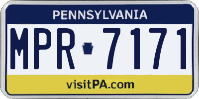 PA license plate MPR7171