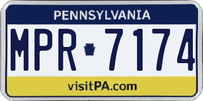 PA license plate MPR7174