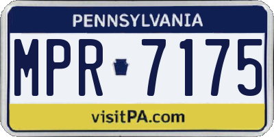 PA license plate MPR7175