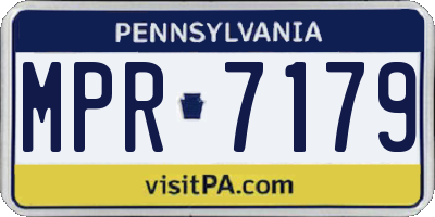 PA license plate MPR7179