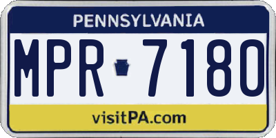 PA license plate MPR7180