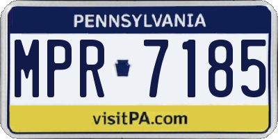 PA license plate MPR7185