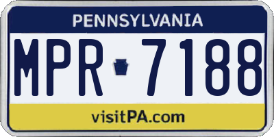 PA license plate MPR7188