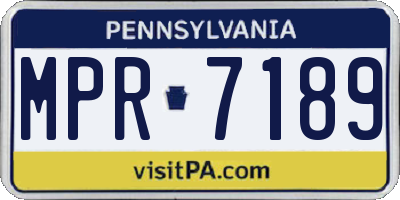 PA license plate MPR7189