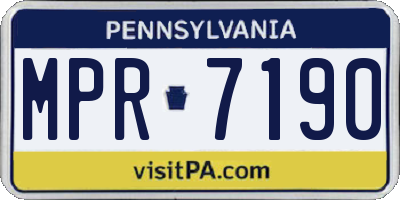 PA license plate MPR7190