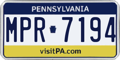 PA license plate MPR7194