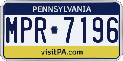 PA license plate MPR7196