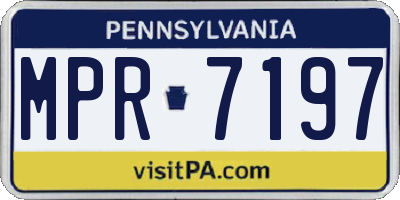 PA license plate MPR7197