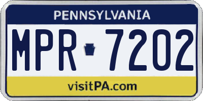 PA license plate MPR7202