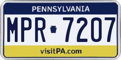 PA license plate MPR7207