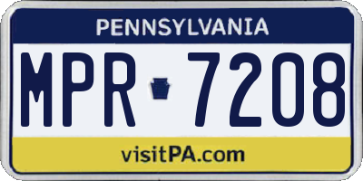 PA license plate MPR7208