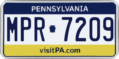 PA license plate MPR7209