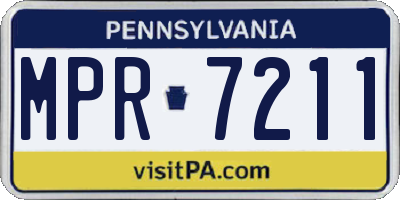 PA license plate MPR7211