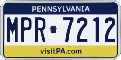 PA license plate MPR7212