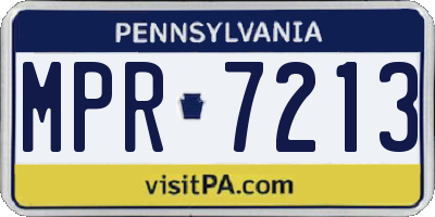 PA license plate MPR7213