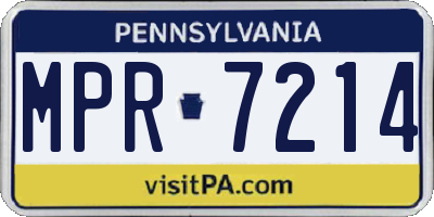 PA license plate MPR7214