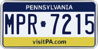 PA license plate MPR7215