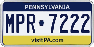 PA license plate MPR7222