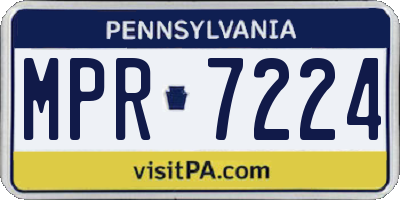 PA license plate MPR7224