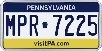 PA license plate MPR7225