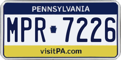 PA license plate MPR7226