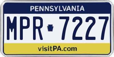 PA license plate MPR7227