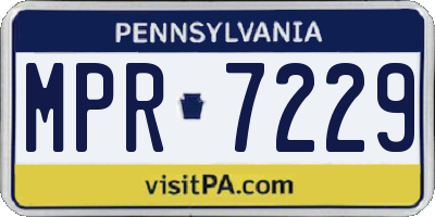 PA license plate MPR7229