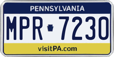 PA license plate MPR7230