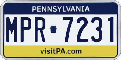 PA license plate MPR7231