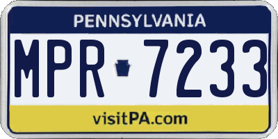 PA license plate MPR7233
