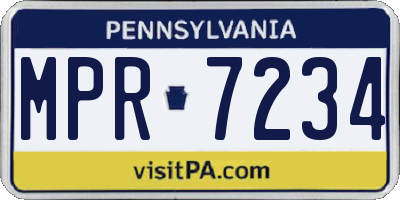 PA license plate MPR7234