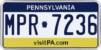 PA license plate MPR7236