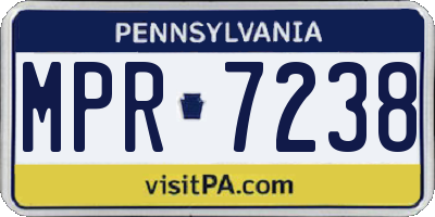 PA license plate MPR7238