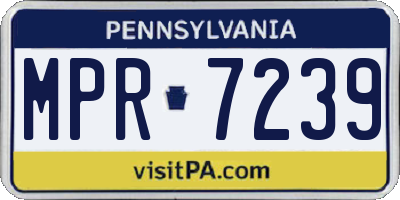 PA license plate MPR7239