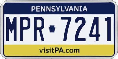 PA license plate MPR7241