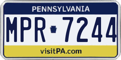 PA license plate MPR7244