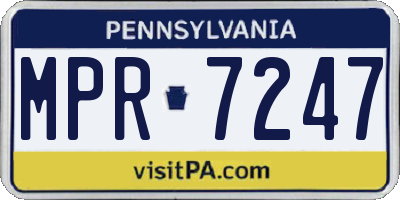 PA license plate MPR7247