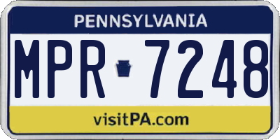 PA license plate MPR7248