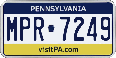 PA license plate MPR7249